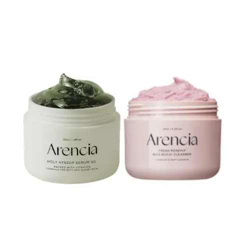 Arencia - Fresh Royal Rosehip Rice Mochi Cleanser - 120g & Holy Hyssop Serum 30 - 50ml Set