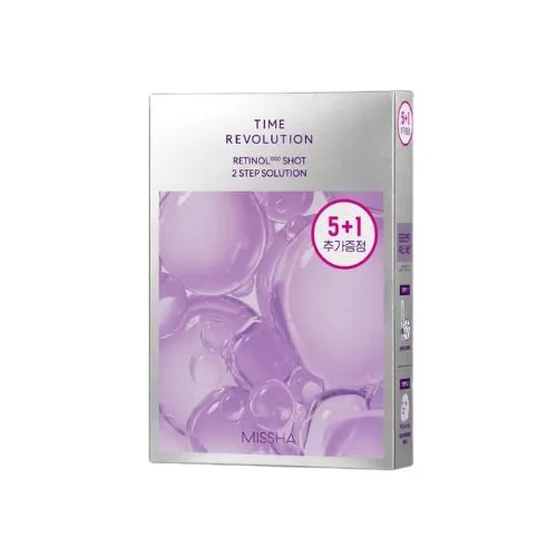 MISSHA - Time Revolution Retinol 1000 Shot 2 Step Solution Mask - (1.5ml+32g)*6ea