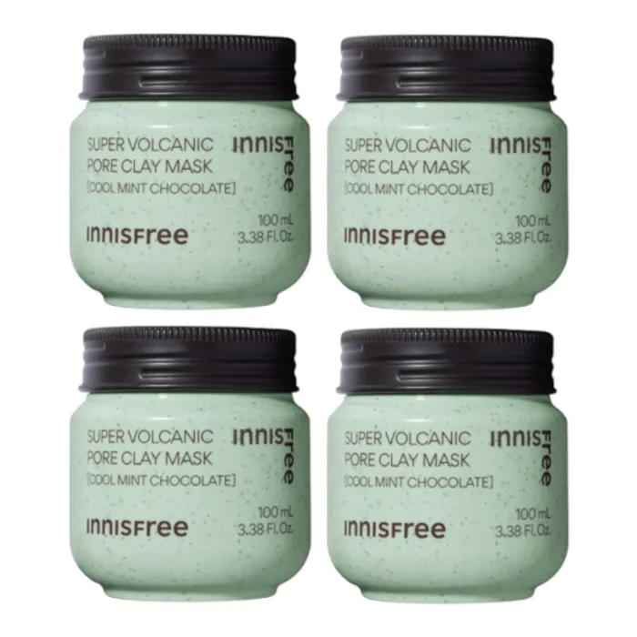 innisfree - Super Volcanic Pore Clay Mask - Cool Mint Chocolate - 100ml - (4ea) Set