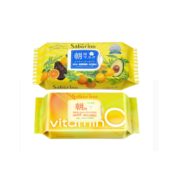 BCL - Saborino Morning Mask - Fruity Herbal - 32pc (1ea) & BCL - Saborino Morning Mask - 30 pc - Vitamin C (1ea)