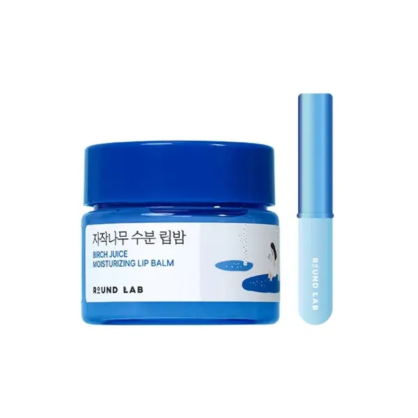 Round Lab - Birch Juice Moisturizing Lip Balm Set(+Brush) - 1 set