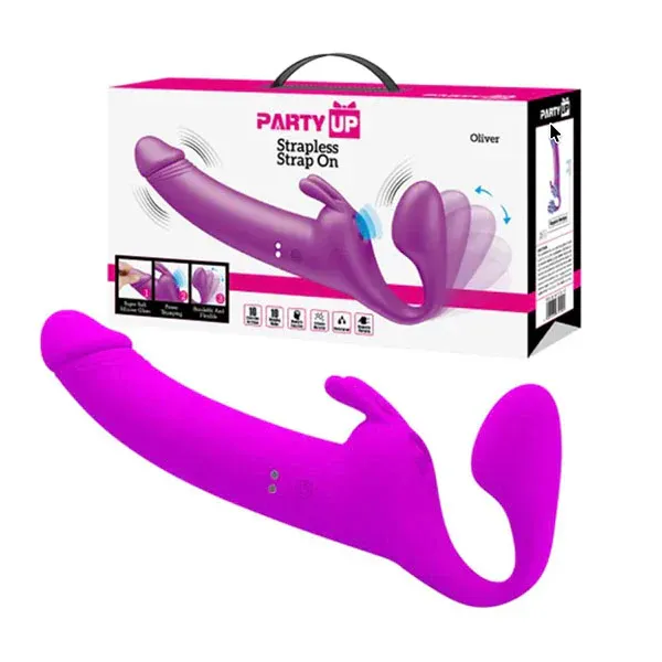 Party Up Oliver Strapless Strap On Usb Rechargeable Purple