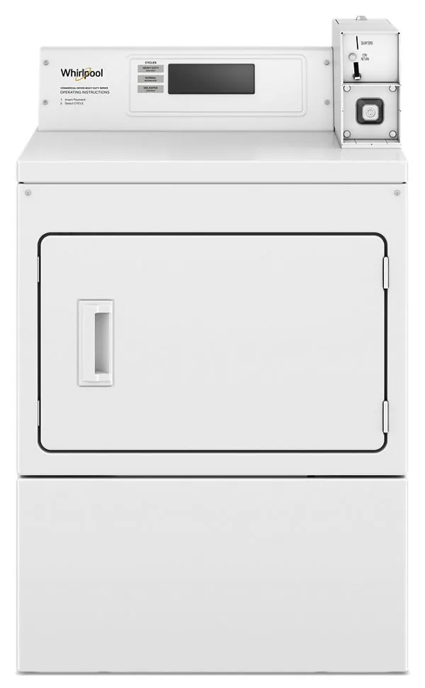 Whirlpool Commercial Gas Dryer with Factory Installed Coin Drop & Coin Box in White 7.4 cu. ft.