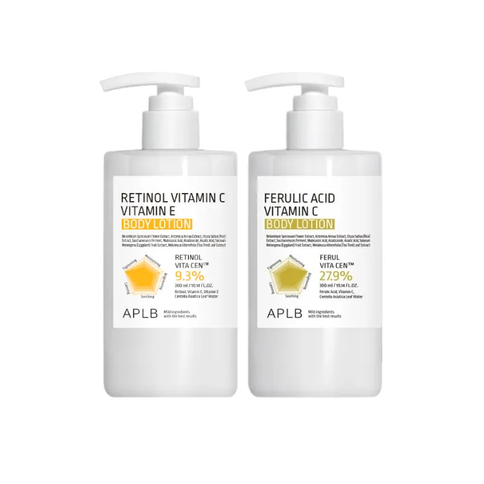 APLB - Retinol Vitamin C Vitamin E Body Lotion - 300ml (1ea) & Ferulic Acid Vitamin C Body Lotion - 300ml (1ea) Set