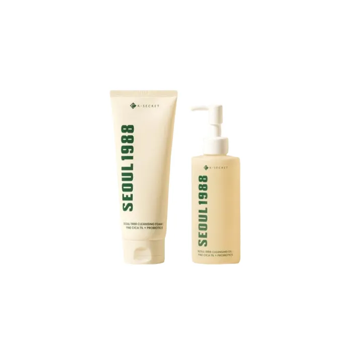 KSECRET - SEOUL 1988 Cleansing Oil: Pine Cica 1% + Probiotics - 200ml + Cleansing Foam: Pine Cica 1% + Probiotics - 150ml Set
