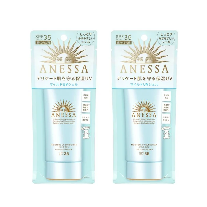 Shiseido Anessa Moisture UV Sunscreen Mild Gel SPF35 PA+++ - 90g (2ea) Set