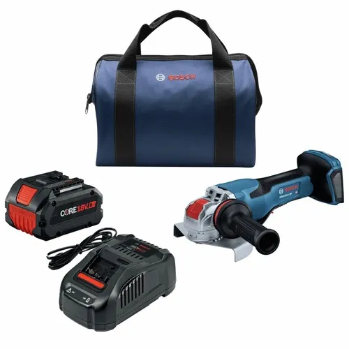Factory Reconditioned Bosch 18V PROFACTOR Brushless Lithium-Ion 5 in. - 6 in. Cordless X-LOCK Angle Grinder Kit with No Lock-On Paddle Switch (8 Ah) - GWX18V-13PB14-RT