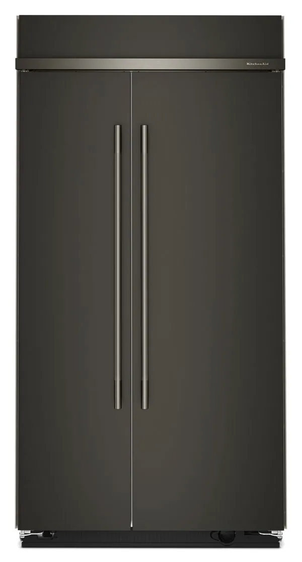 KitchenAid 25.5 Cu. Ft. 42" Built-In Side-By-Side Refrigerator w/ Platinum Interior in Black Ore KBSN742SBE