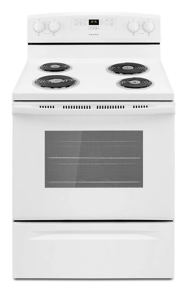 Whirlpool Amana 30 in. Amana Electric Range with Bake Assist Temps in White 30 in.