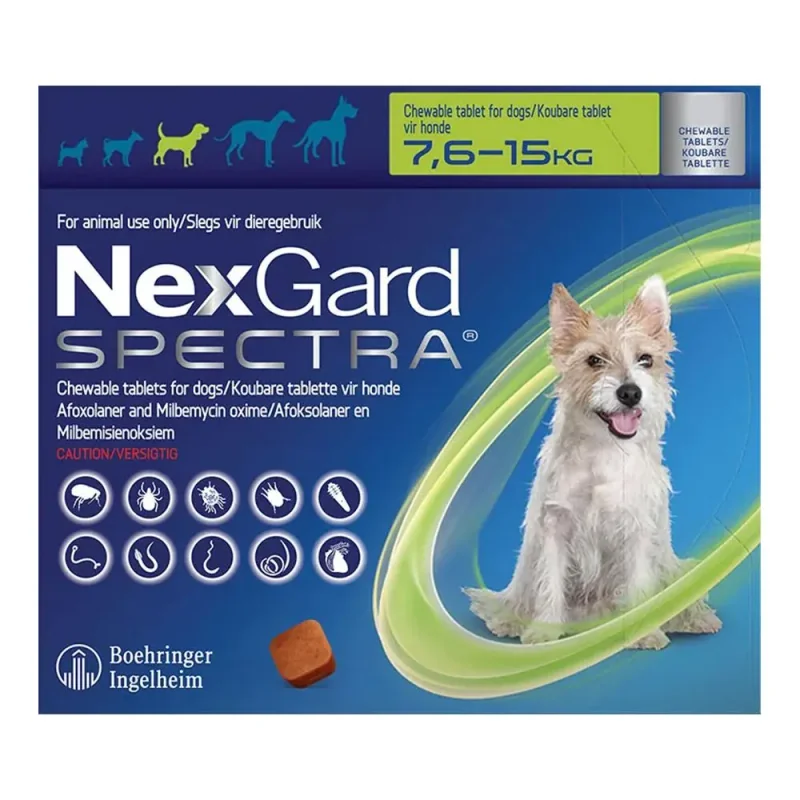 Nexgard Spectra For Medium Dog (16.5-33 Lbs) Green 3 Pack