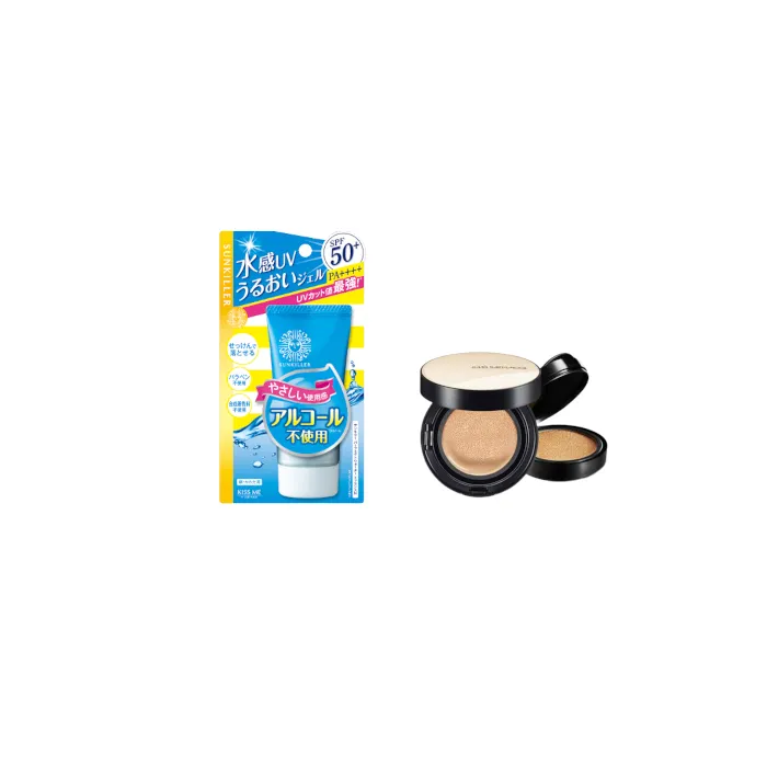 ISEHAN - Kiss Me Sunkiller Perfect Water Essence SPF50+ PA++++ - 50g X Jung Saem Mool - Essential Skin Nuder Cushion - 14g+14g