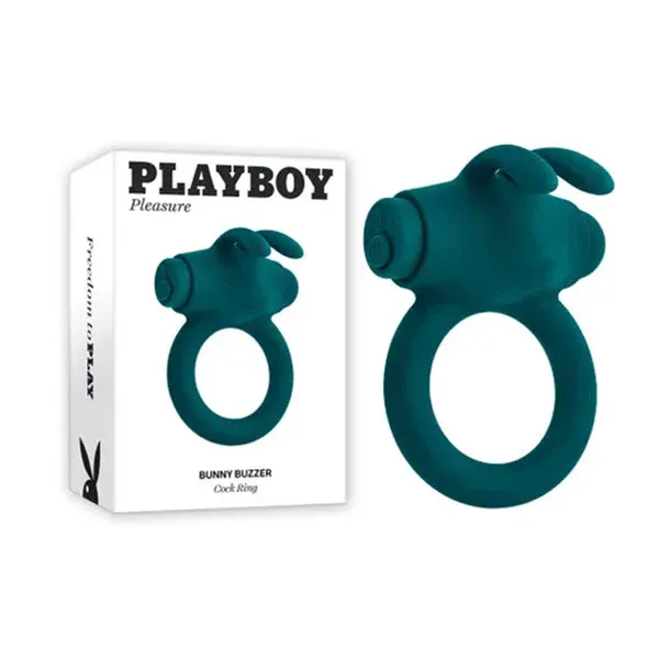Playboy Pleasure Bunny Buzzer Vibrating Cock Ring Green