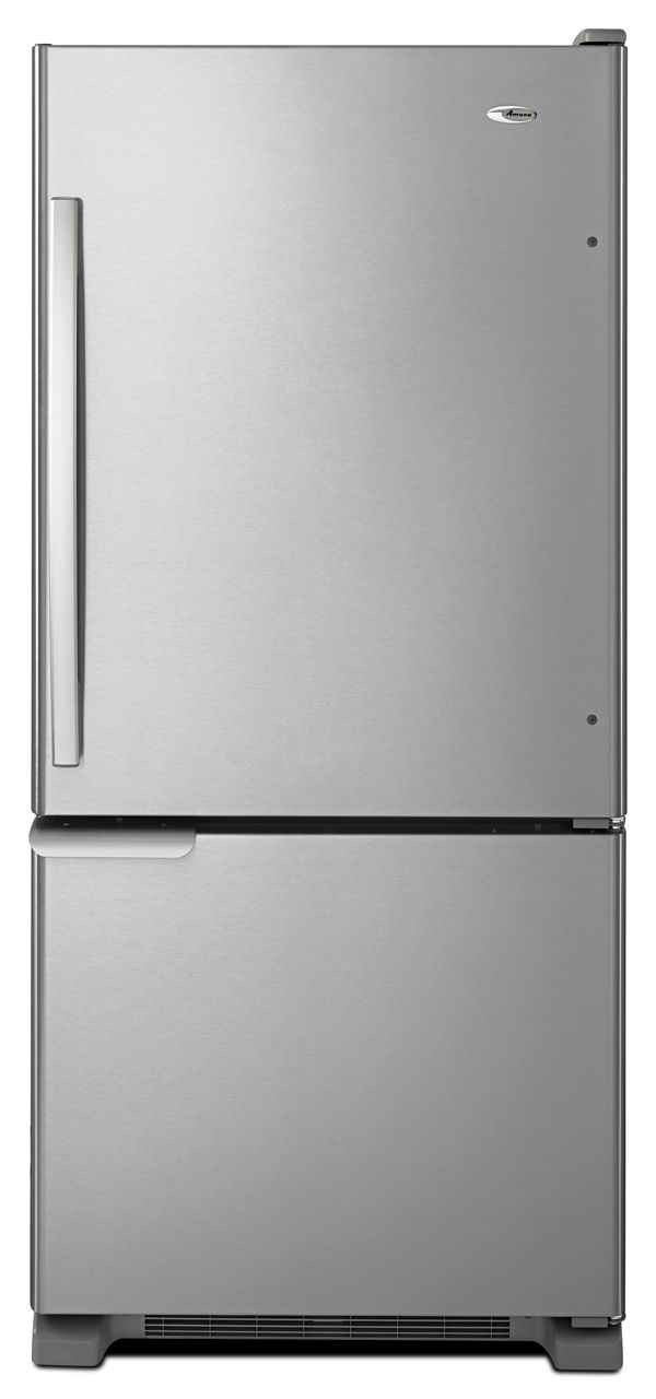 Amana 29" Wide Bottom-Freezer Refrigerator with Garden Fresh Crisper Bins - 18 cu. ft. Capacity in Stainless Steel