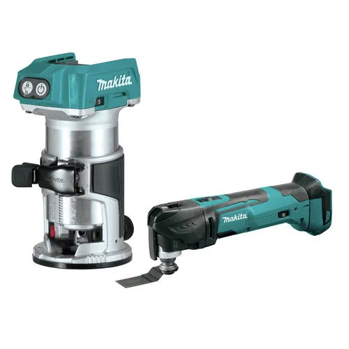 Makita 18V LXT Lithium-Ion Cordless Oscillating Multi-Tool and Compact Brushless Cordless Router Bundle - XMT03Z-XTR01Z