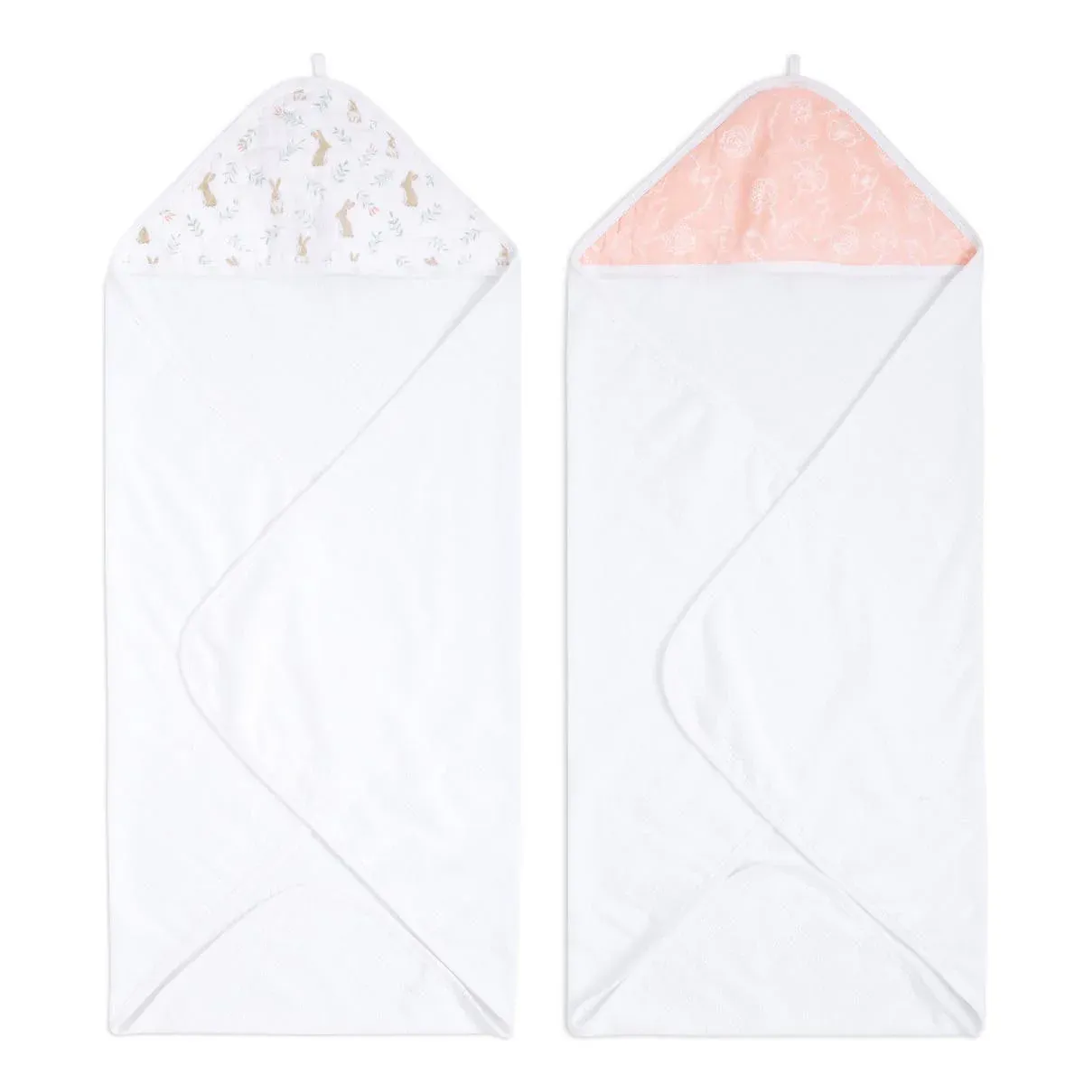 essentials cotton muslin hooded towels 2 pack