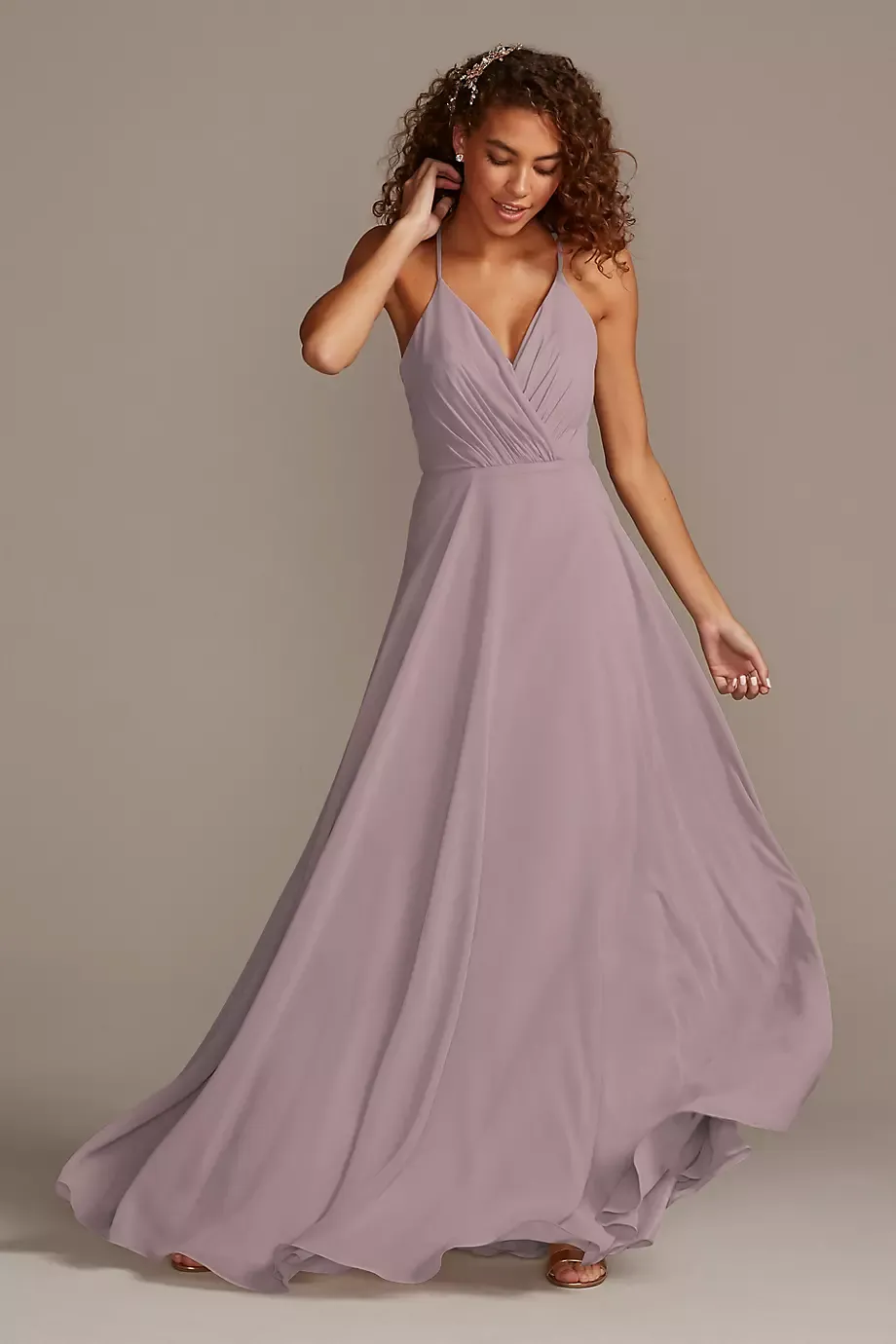 Celebrate DB Studio Spaghetti Strap Full Skirt Dress in Lavender Haze Size: 20 David's Bridal