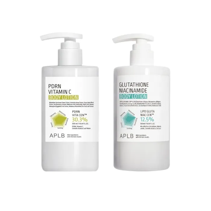 APLB - Glutathione Niacinamide Body Lotion - 300ml (1ea) & PDRN Vitamin C Body Lotion - 300ml (1ea) Set
