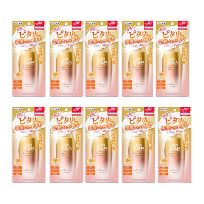 Rohto Mentholatum Skin Aqua Super Moisture Barrier UV Gel SPF50+ PA++++ 100g (10ea) Set