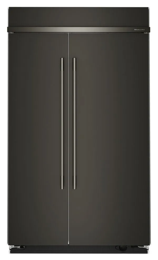 KitchenAid 30 Cu. Ft. 48" Built-In Side-By-Side Refrigerator w/ Platinum Interior in Black Ore KBSN748SBE