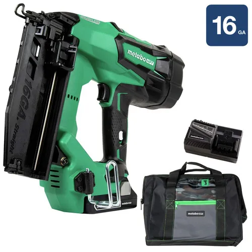 Factory Reconditioned Metabo HPT 18V Lithium-Ion Brushless 16 Gauge 2-1/2 in. Cordless Straight Finish Nailer Kit (3 Ah) - NT1865DMMR