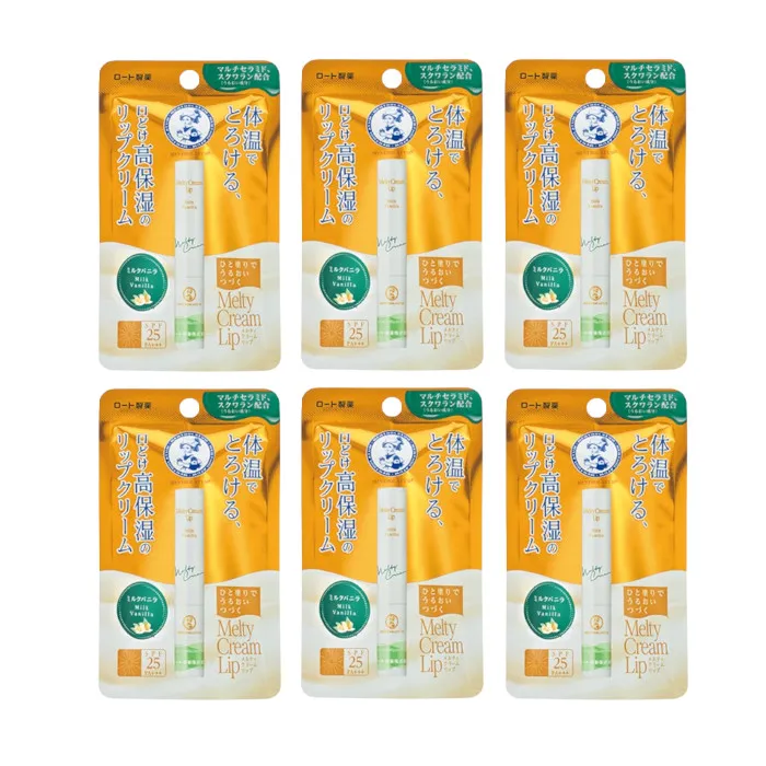 Rohto Mentholatum - Melty Cream Lip SPF25/PA+++ - Milk Vanilla (6ea) Set
