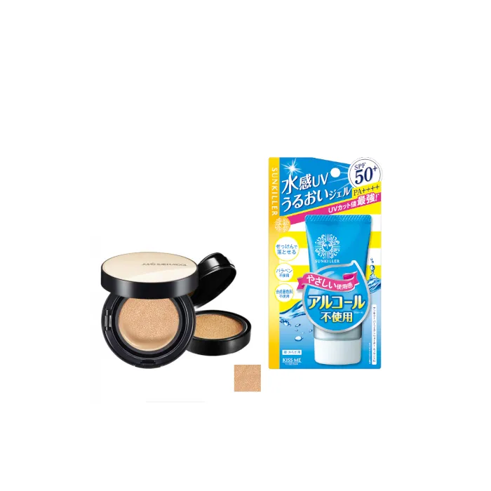 ISEHAN - Kiss Me Sunkiller Perfect Water Essence SPF50+ PA++++ - 50g X Jung Saem Mool - Essential Skin Nuder Cushion - 14g+14g