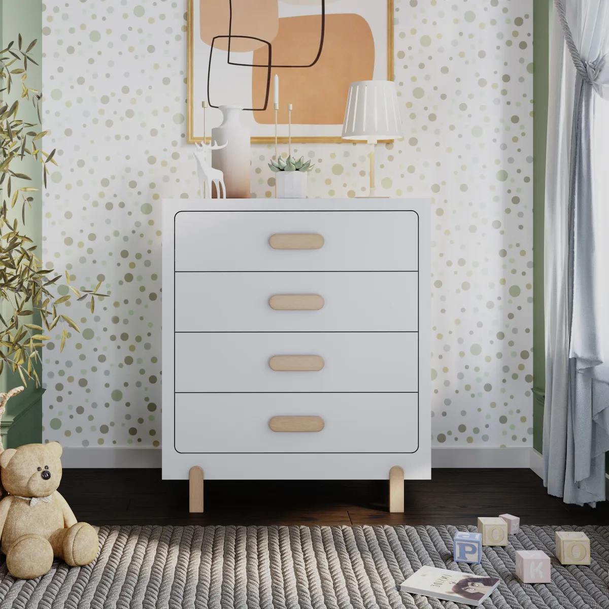 Park Heights 4-Drawer Chest - Matte White