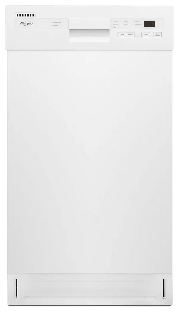 Whirlpool Small-Space Compact Dishwasher with Stainless Steel Tub in White WDPS5118PW