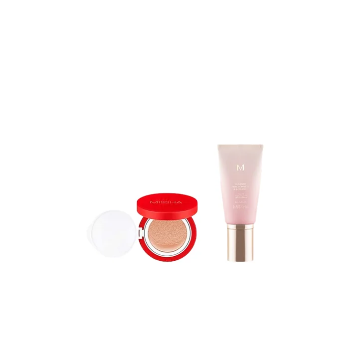 MISSHA - M Signature Real Complete BB Cream EX SPF30 PA++ (New Version) - 45g - 23 Calm Beige X MISSHA - Velvet Finish Cushion