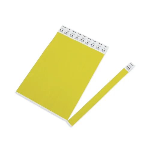 Advantus 9.75 in. x 0.75 in. Numbered Crowd Management Wristbands - Neon Yellow (500/Pack) - 91123