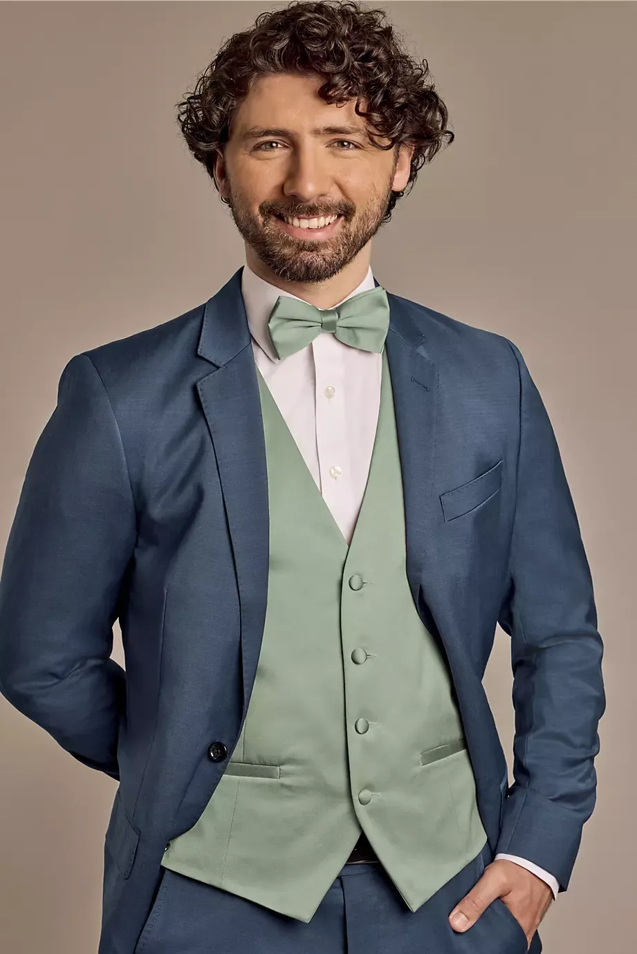 DB Studio Mens Vest in Dusty Sage Size: 5XL David's Bridal