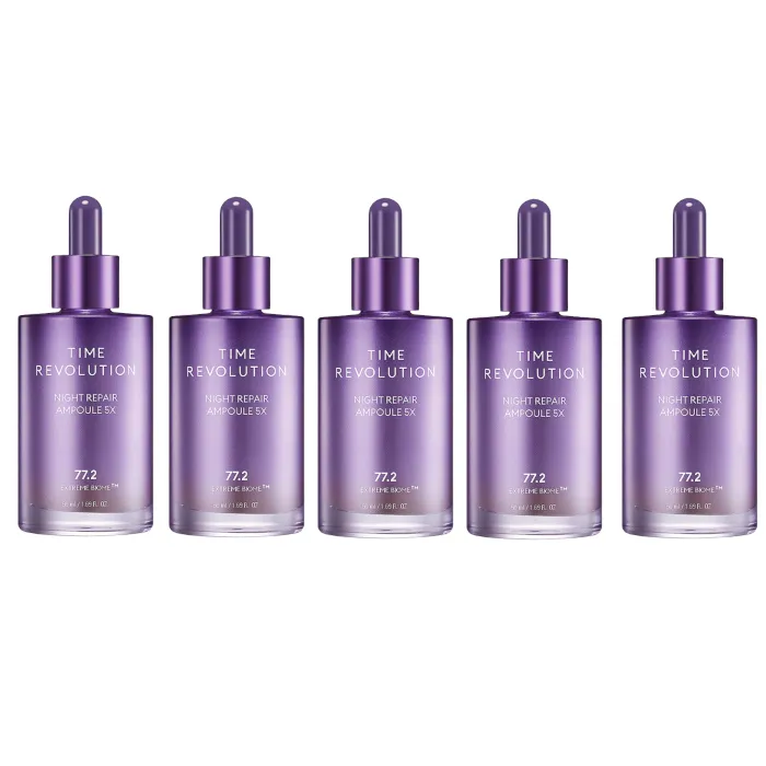 MISSHA Time Revolution Night Repair Ampoule 5X - 50ml (New Version of Time Revolution Night Repair Probio Ampoule) (5ea) Set