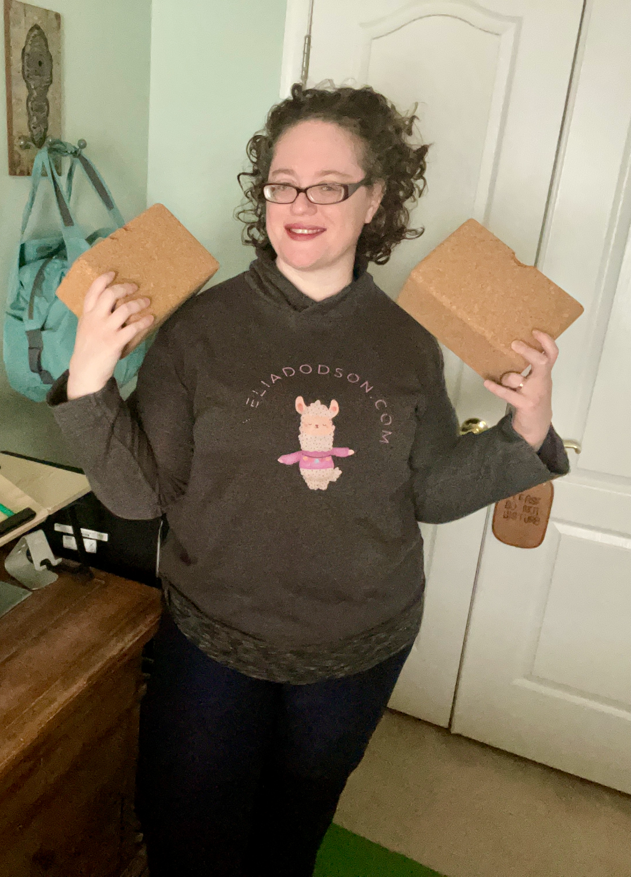 Amelia Dodson with Yoga Blocks