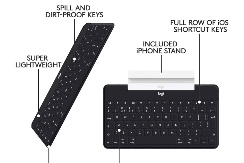 Amazon Associate link to Logitech Keys-To-Go Super-Slim + Super-Light Bluetooth Keyboard for Iphone, ipad, Mac, and Apple TV