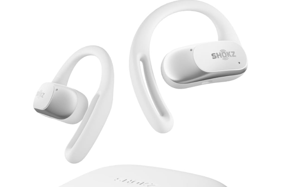 SHOKZ OpenFit Air - Open-Ear Headphones, True Wireless Earbuds, Water Resistant, Secure Earhooks for Daily Use, White