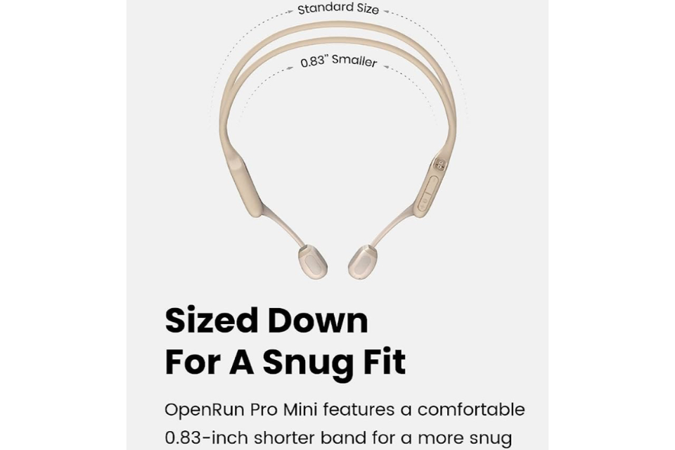 SHOKZ OpenRun Pro Mini - Premium Bone Conduction Open-Ear Bluetooth Sport Headphones - Sweat Resistant Wireless Earphones for Workouts and Running with Deep Base - Built-in Mic, with Headband