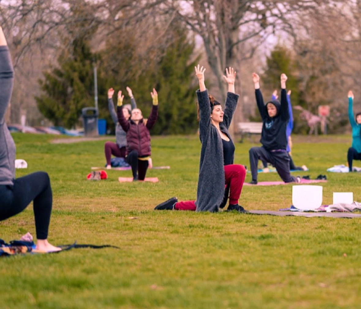 outdoor yoga and sound bath in connecticut 