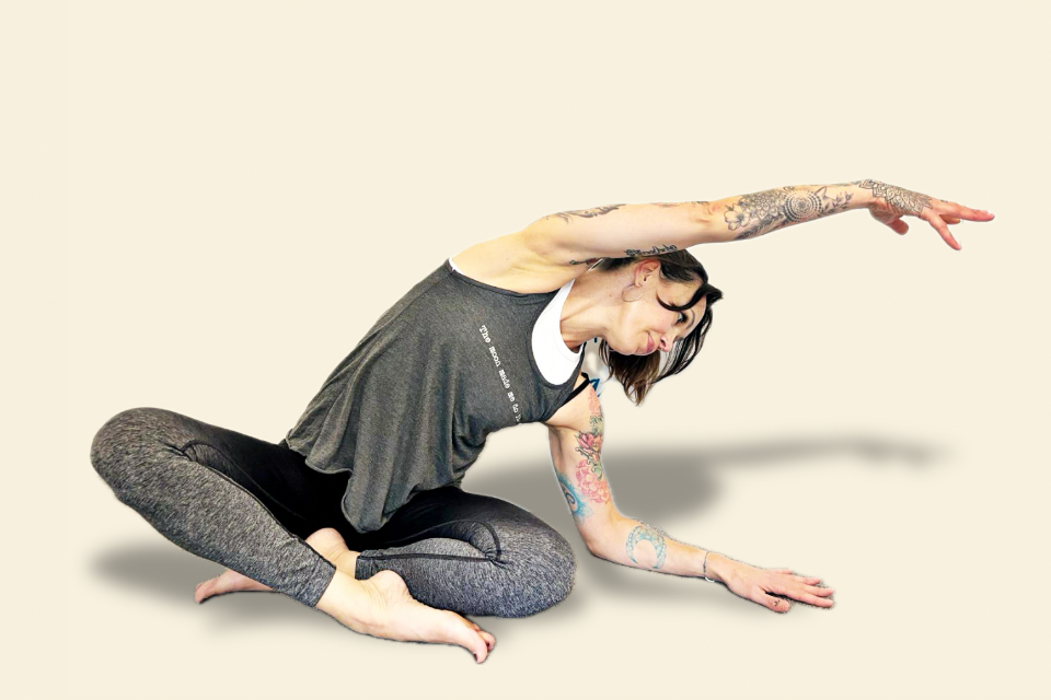 Anna stretching