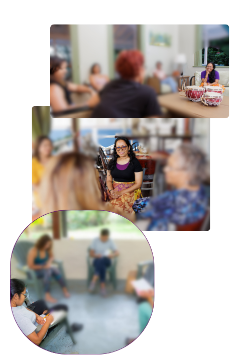 Renee Arundhati with various groups of women over time