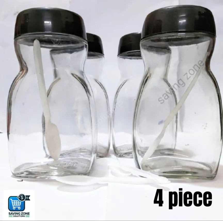 4 Pcs Glass Build Premium Quality Coffee Jar 500 ml -recycle 1