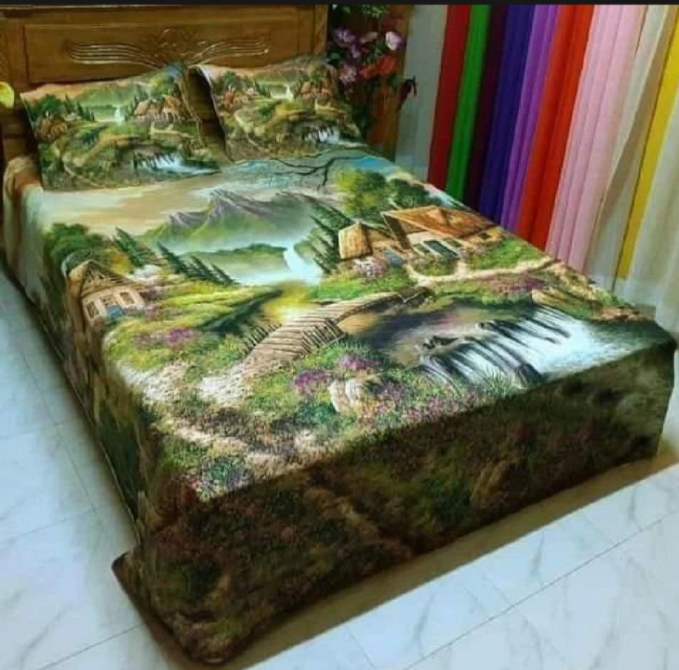 King size Bedsheed. New collection size7.5&#x2F;8.5 feet with two pc pillow cover 1