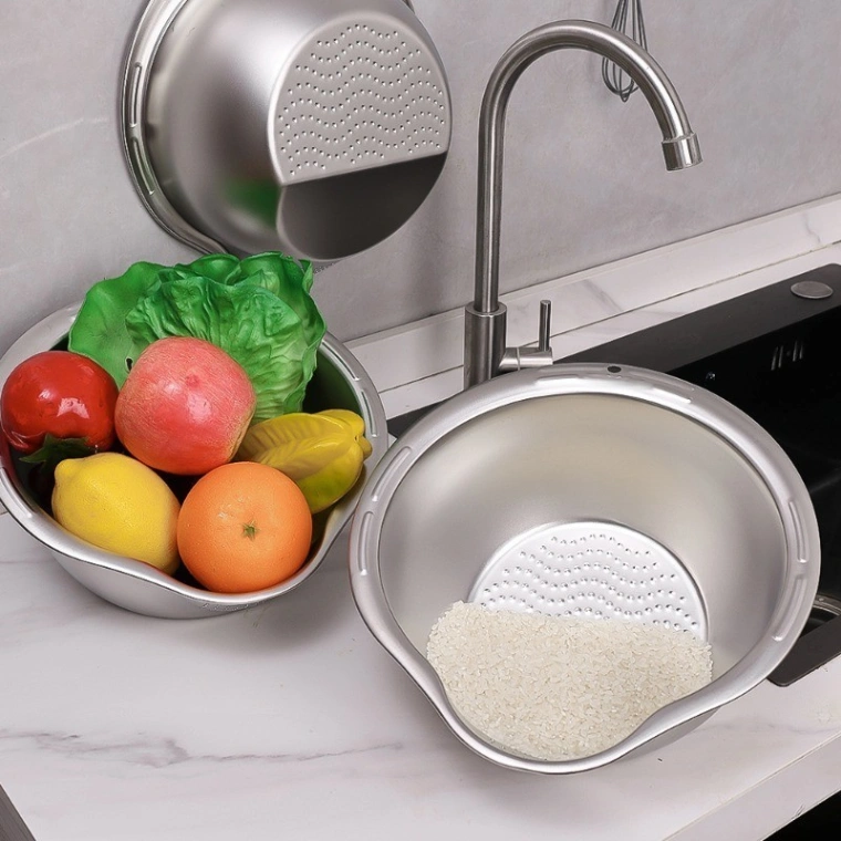 Rice Washer Strainer Bowl Stainless Steel Rice Washing Bowl Rice Sieve Colander Fruit And Vegetable Strainer Kitchen Tools 1