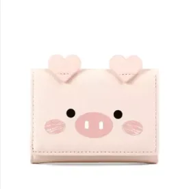 Korean Cute Pig Women PU Leather Standard Short Wallet 1