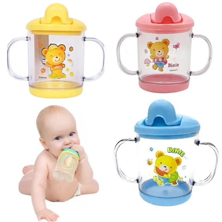 Binie Baby Mum Pot 200ml, Baby Water Bottle, Kids Water Bottle Double Handle 1