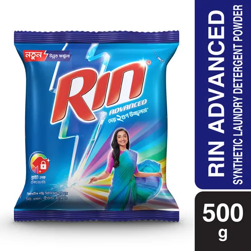 Rin Advanced Synthetic Laundry Detergent Powder 500g 1
