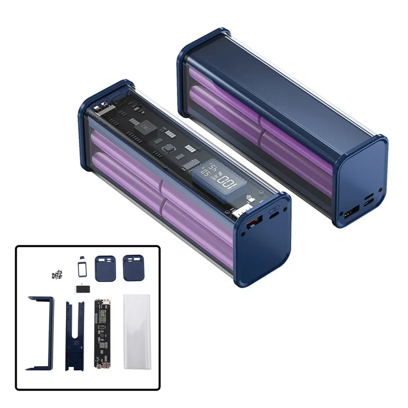 18650 Battery Charger Case DIY Set 100W PD22.5W Power Bank Shell Fast Charging Power Supply Battery Storage Boxes Micro Type-C Not includes the battery 1