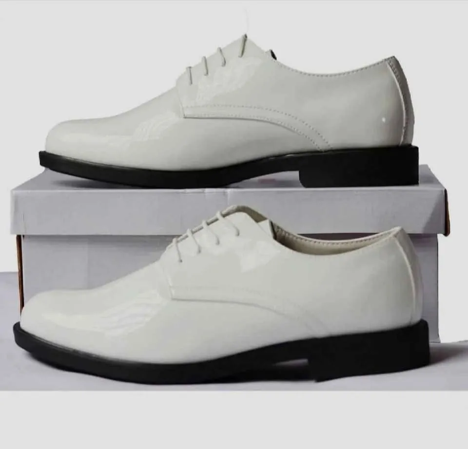 Office formal White color lace up shoes for mans - shinning leather premium party shoes 1