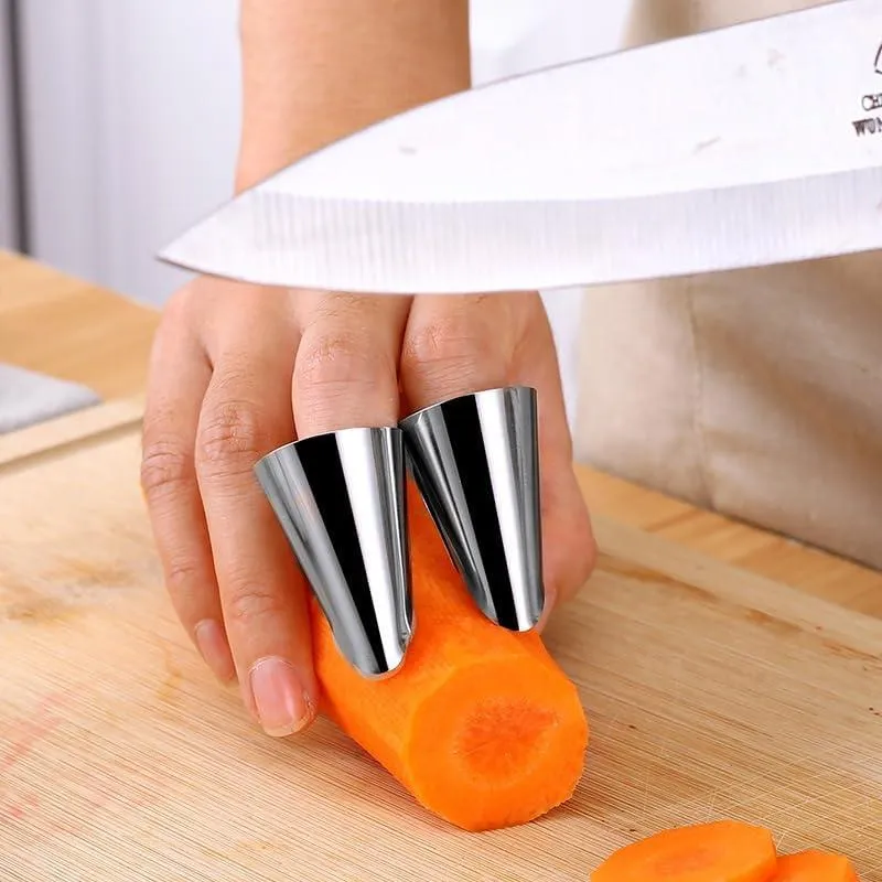 2Pcs Stainless Steel Finger Guard Kitchen Tools, Nail Protector Safe Chopping Kitchen Tools 1