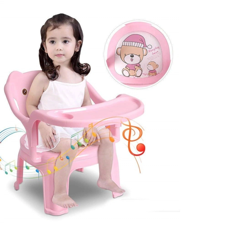 Baby feeding chair with Tray (Pink) Strong and Durable Plastic Chair for Kids, Plastic School Study Chair, Feeding Chair for Kids 1