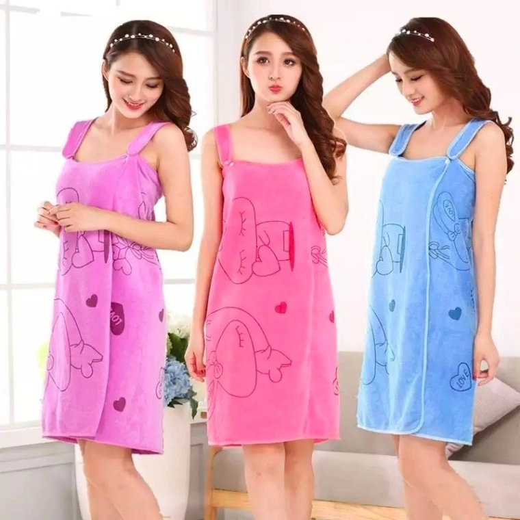 Bathroom Women Bath Towels Wearable Towel Dress Beach Adults Bath Gown Spa Sling Robes Home Nightwear Microfiber Women Bathrobe - Galaxy Paradise 1